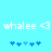 Pixelated text 'whalee <3' appears twice on a light blue background with blue puzzle-piece icons below each text block.