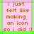 Pixelated text on pink background with green border, reading "i just felt like making an icon so i did :)" in orange letters.