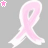 Four identical pink breast cancer awareness ribbons with white outlines on a gray background, arranged in a 2x2 contact sheet grid with small star icons at corners and center.