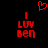 Red pixelated text 'I LUV Ben' appears twice on black background with red heart symbol above center.