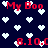 Dark blue background with scattered white pixelated hearts and red text reading "My Boo" and "8.10.c" in multiple positions.