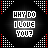 pixelated 'I LOVE YOU' text icons with rainbow-colored lettering, set against a black background with multicolored diamond and triangle patterns