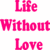 A static image featuring pink text and three red hearts on a white background, with visible pixelation and dithering effects.