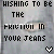 Pixelated text reads 'WISHING TO BE THE FRICTION IN YOUR JEANS' over a faded denim background with heart symbols, in an animated sequence.