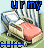 A 4-frame animated contact sheet showing a hospital bed with pink sheets and white pillows, surrounded by striped curtains on a light blue background, with text changes across frames.