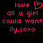 Pixelated pink text on black background with heart symbol replacing 'o' in 'love' on left side, repeated text on right side.