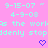 Pixelated text on pink background with cyan and purple elements, including dates, repeated phrases, and heart symbols.