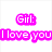 Six- of pixelated text-based interactions between 'Boy' and 'Girl' in blue and pink, with a black-and-white play button icon in the bottom-right