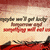 A pixelated image with red and beige tones shows repeated text and dark shapes against a gradient background.