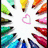 A four- shows a character with rainbow-striped leggings and white sneakers, transitioning from color to grayscale while holding colored pencils in one