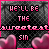 Pixelated static image with pink text on a dark checkered background, featuring two blurred heart shapes at the bottom and a bright pink border.