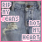 A contact sheet of 10 animated frames showing a denim-textured background with pink text "RIP MY JEANS" and white text "NOT MY HEART," where the word "HEART" alternates between solid white and outlined styles across frames.