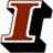A static image showing a large brown 'I' with white outline on black base above a red heart, and below them a person's face against blue background.