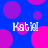 Blue background with pink and purple circles; four instances of pixelated text reading 'Kats' in white.
