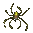 Two pixelated spider-like creatures in a side-by-side contact sheet with visible animation frame differences.