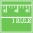 Green pixelated icon with white ruler-like markings above and 'I RULE' text below.