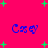 Bright pink background with green plus signs scattered , four blue pixelated 'Cray' text elements arranged in a