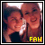 Two people in close proximity with one person's arm around the other, both smiling; yellow 'FAN' text on left frame, pink 'FAN' text on right frame.