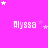 A bright pink background features the name 'Alyssa' repeated in white pixelated text with scattered star shapes of varying sizes and opacities.