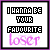 A 5x5 contact sheet of animated frames showing a pixel art icon with text "I WANNA BE YOUR FAVOURITE LOSER" in black and pink lettering, featuring subtle animation changes across the frames.