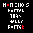 Animated contact sheet of 25 frames showing a pixelated text animation cycling through red and white color variations of "NOTHING'S HOTTER THAN HARRY POTTER." on black background.