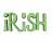 Animated contact sheet of green 3D text spelling 'IRISH' in various styles across eight frames on a white background with one gray transparency placeholder.