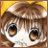 A 48x48 pixel buddy icon featuring a close-up of an anime-style character's face on the left and text elements on the right, displayed as a static contact sheet with two visible frames.