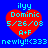 Four identical red heart-shaped icons with cyan text on blue background, each displaying 'ilyy Dominic 5/26/08 A+F' and 'newly!!<333' below the heart.