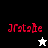 Red pixelated text 'Jrotafe' appears on four background variations with a white or black star icon below the text in two quadrants.