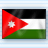 Static pixelated image of a flag with horizontal black, white, and green stripes and a red triangle containing a white seven-pointed star on the hoist side.
