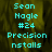 Pixelated cyan text on a dark greenish-brown background reads "Sean Hagle #24 Precision nstalls" with the bottom-right corner missing.