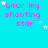 A static image with a bright cyan background displays repeated pink text reading 'your my shooting star' surrounded by small white and light blue stars.