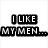 six pixelated text and image elements with a central portrait, including phrases like "I LIKE MY MEN..." and "AND SPARKLING," plus an "I ❤️ Edward Cullen" design