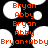 Black background with white circular shapes and red text reading 'Bryan', 'Abby', and 'Bryan+Abby' in pixelated font.