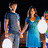 Pixelated image of two people holding hands with pink text reading You are the music in me on white background.