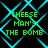 Green pixelated text 'CHEESE MAN'S THE BOMB' repeated four times on a black background with cyan lines