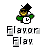 Pixelated character with black afro, brown face, yellow mouth, green sleeves, white torso with black 'L' symbol, standing against gray background with 'Flavor Flav' text below.