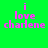 Four quadrants display identical pixelated text 'i love charlene' in pink on green, teal, blue, and cyan backgrounds.