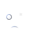 Animated sequence of blue-tinged water droplets and starburst shapes on white background, varying in size and position across frames.