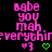 Pixelated pink text on black background with green heart and pink heart symbols, animated text changes between frames.