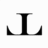 Black stylized 'L' shape with curved bottom corners on white background, partially obscured by gray rectangle in lower right.