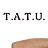 Animated contact sheet of a T.A.T.U. icon showing multiple frames with text and partial faces against white background.