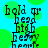Pixelated text reads 'bold or neat high heavy in paste' over a blue background with green circular shapes, displayed in a of four identical