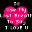 Four identical pink heart-shaped icons with white text reading "Id Use My Last Breath To Say I LOVE U" on a black background.