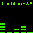 Green pixelated text and audio waveform bars on a black background, with repeated 'LachlanH89' text above and below the waveforms.