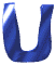 Blue U-shaped objects with metallic sheen arranged in pattern on gray background, showing animation changes across frames