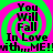 A static image with a bright pink background and green spiral patterns, displaying bold black text that reads "You Will Fall In Love with... ME!!" in a pixelated font.