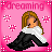 Pixel art contact sheet of a girl with long brown hair wrapped in white fabric, sitting on pink background with hearts and 'dreaming' text across top frames.