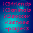Pixelated text list in pink on blue gradient background with two identical static side-by-side