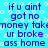 Blue background with white circular patterns and repeated purple text reading "if u aint got no money takmoney ur broke ass home" in a pixelated style.